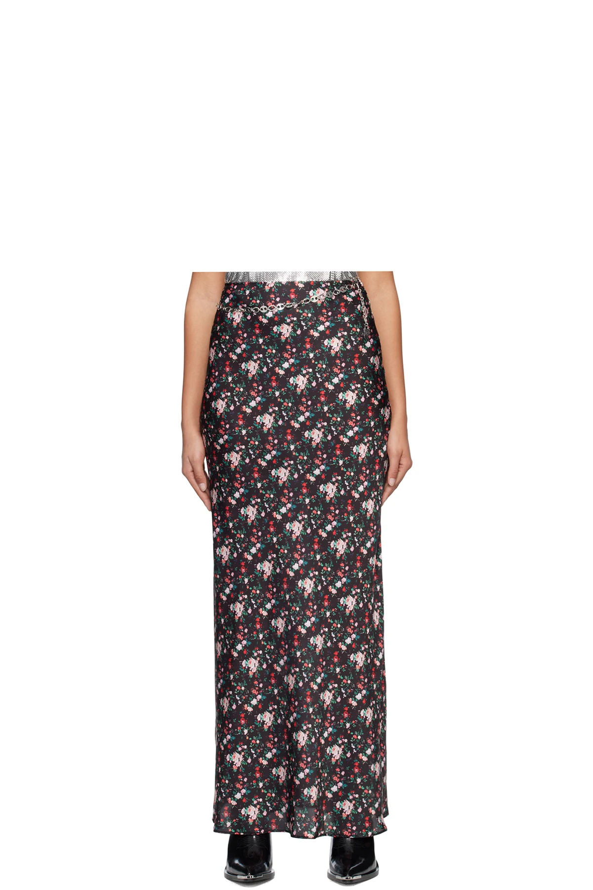 Black Chain Midi Skirt