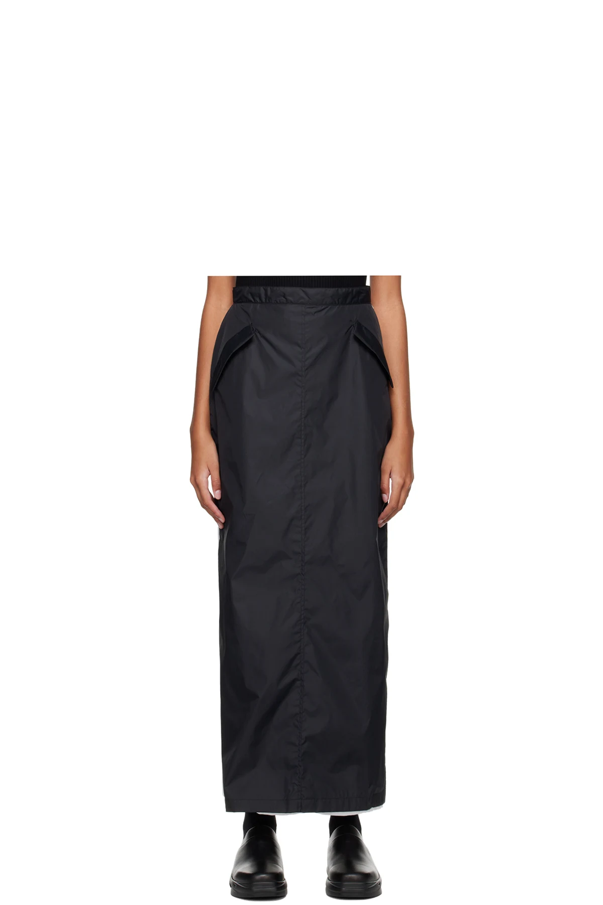 Black Layered Midi Skirt