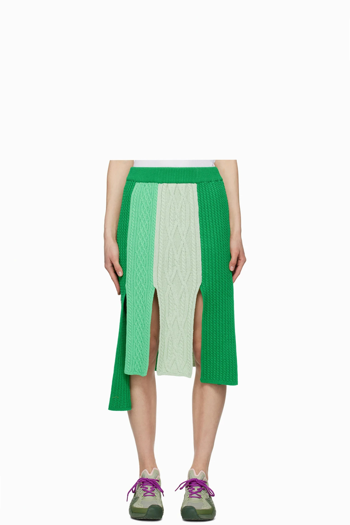 Green Paola Midi Skirt
