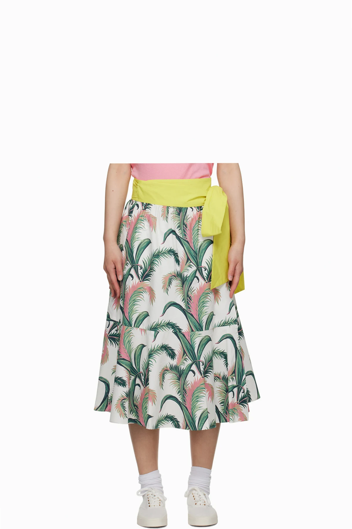 Multicolor Hotel Olympia Edition Palm Frond Midi Skirt