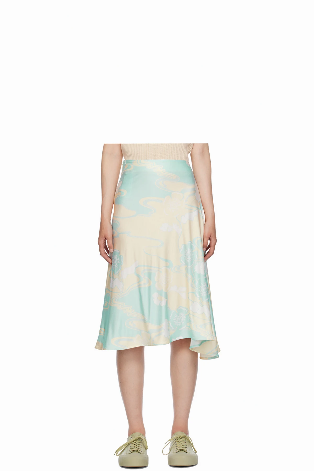 Multicolor A-Line Midi Skirt