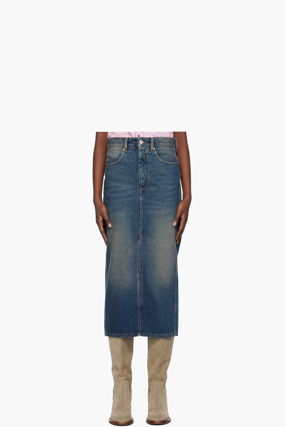 Blue Julicia Denim Midi Skirt