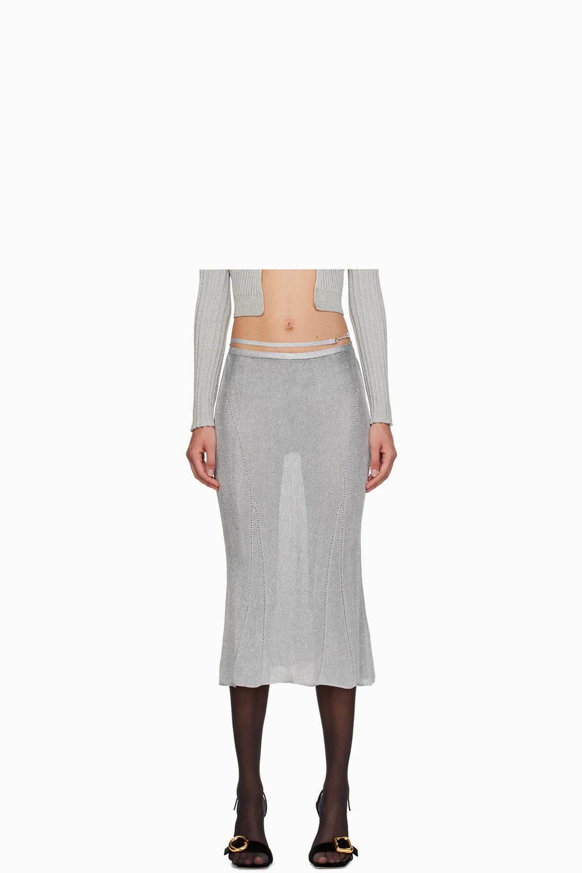 Silver Guirlande 'La Jupe Brilho' Midi Skirt
