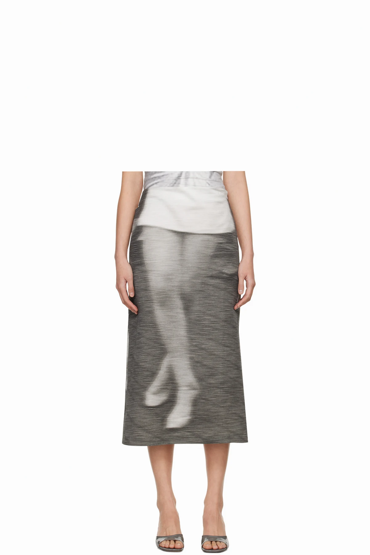 Gray Dancing Midi Skirt