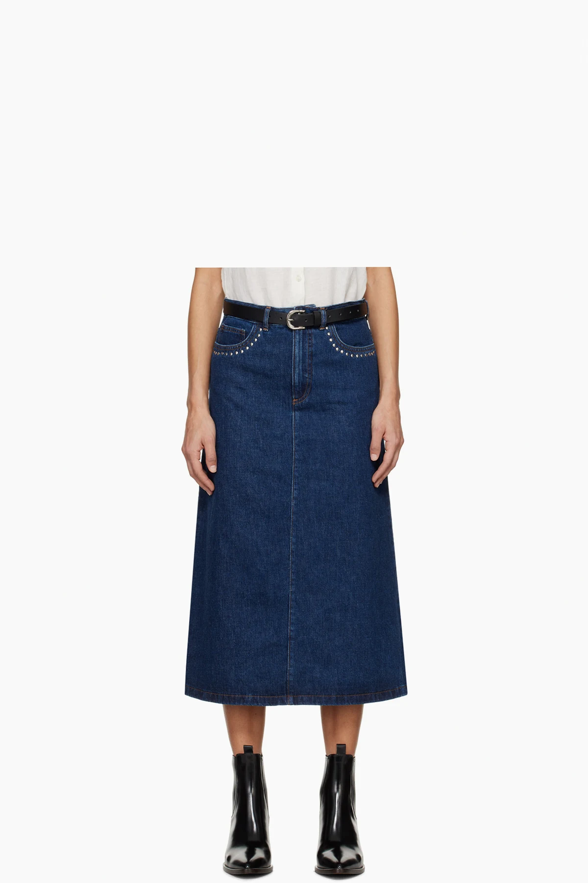 Indigo Redwood Denim Midi Skirt