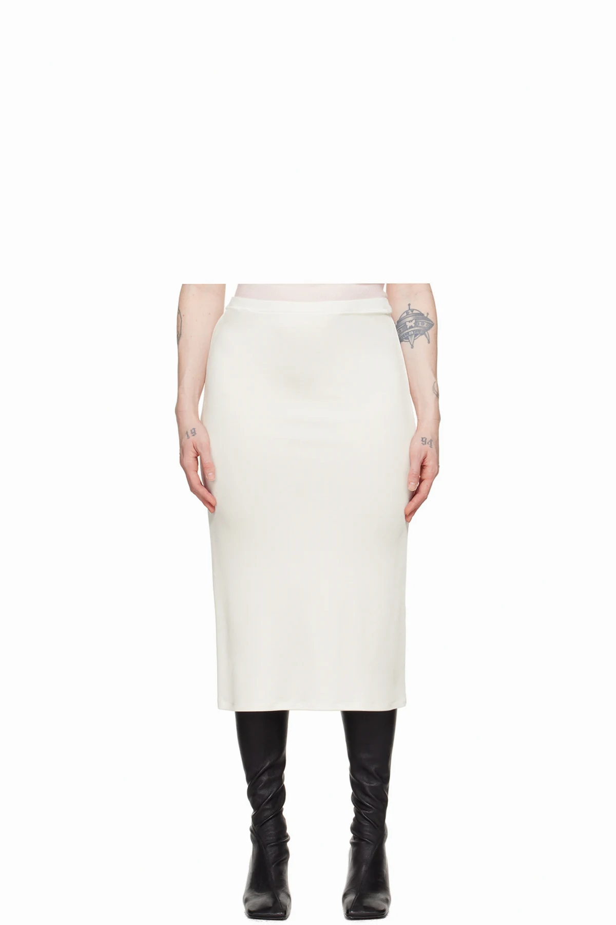 White Flor Midi Skirt