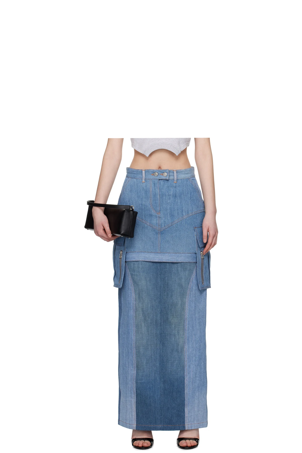 Blue Uma Denim Midi Skirt