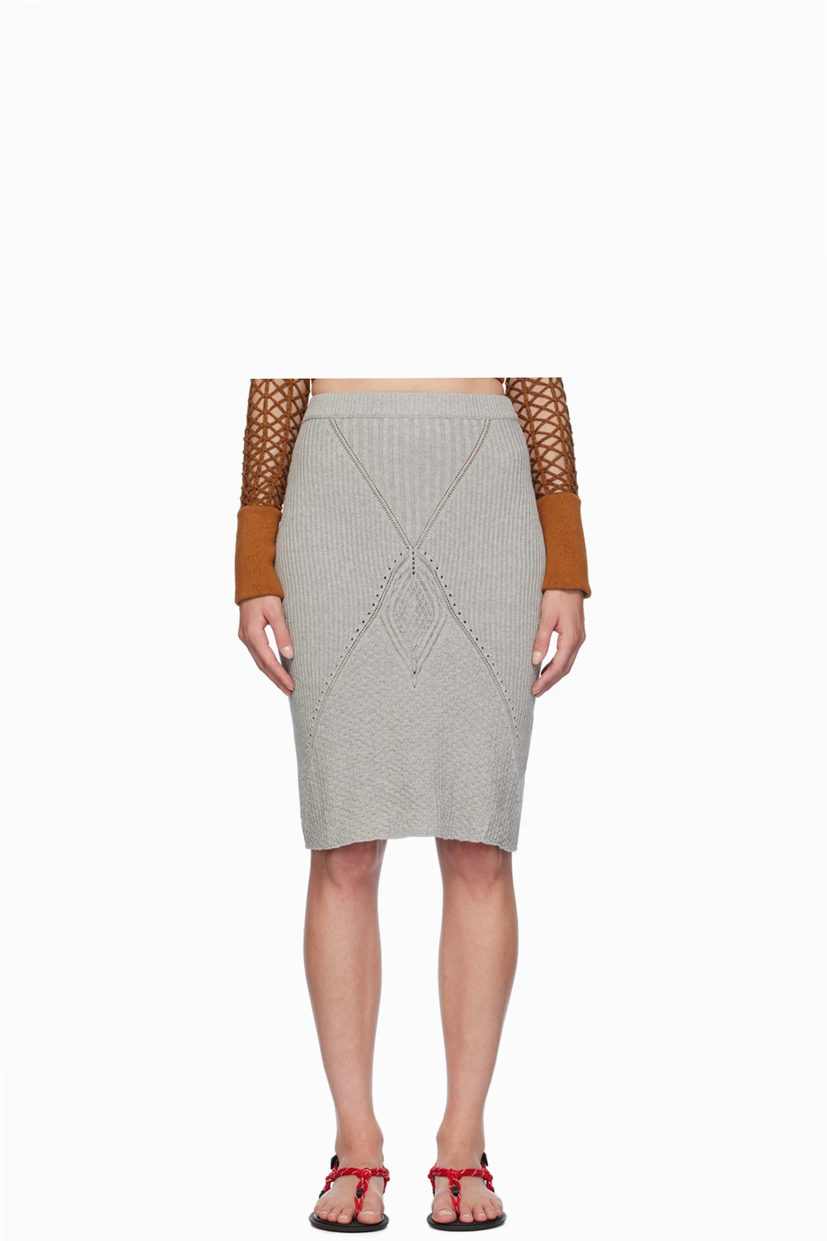 Gray Kite Midi Skirt