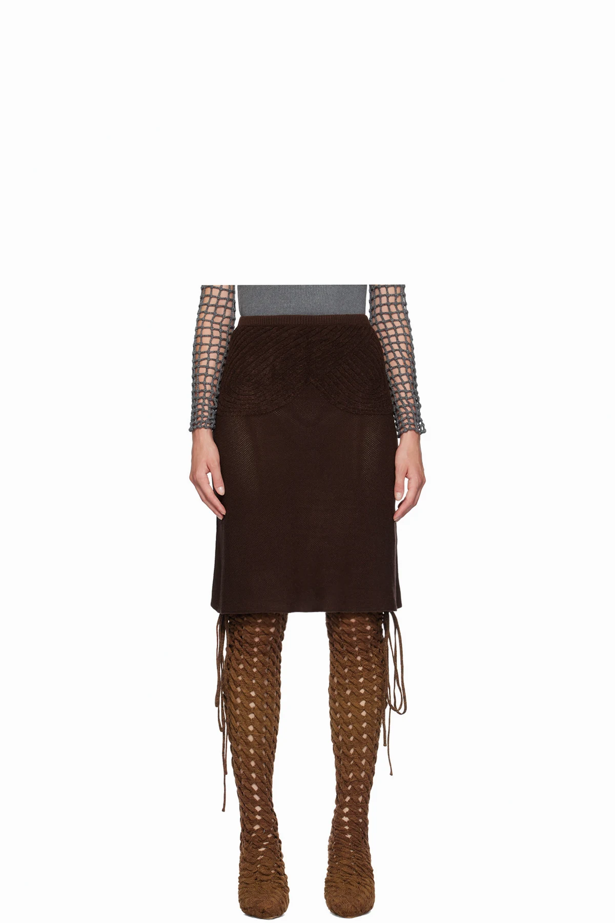 Brown Sweetheart Midi Skirt