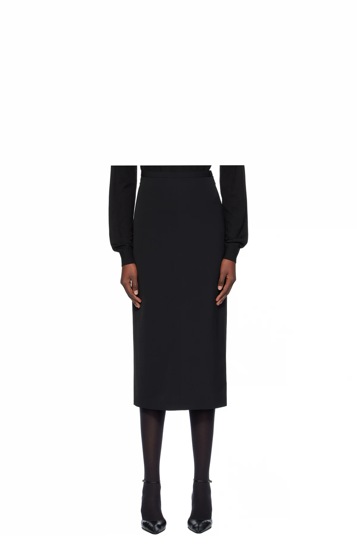 Black Mathias Midi Skirt