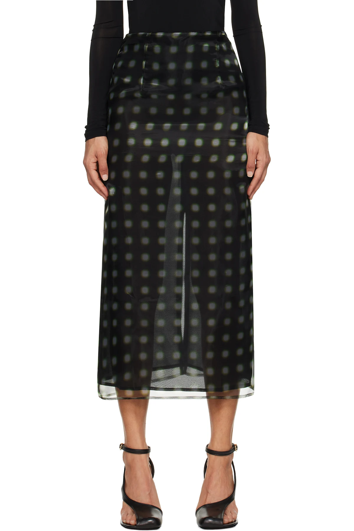 Green Dia Midi Skirt
