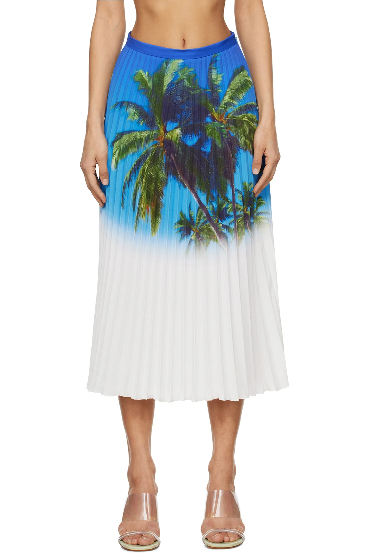 Blue Archive Print Pleated Midi Skirt