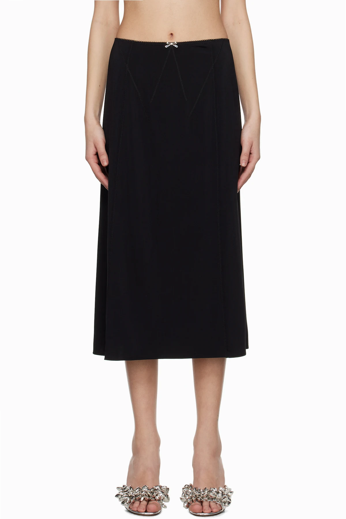 Black Bow Midi Skirt