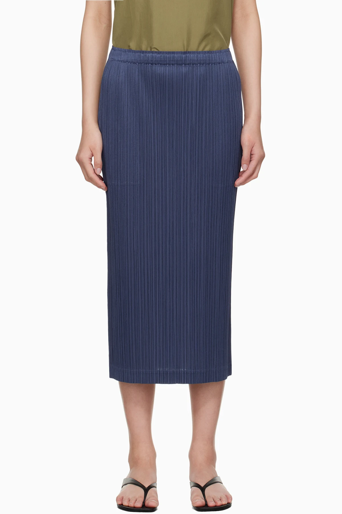 Navy May Loop Bottoms Midi Skirt