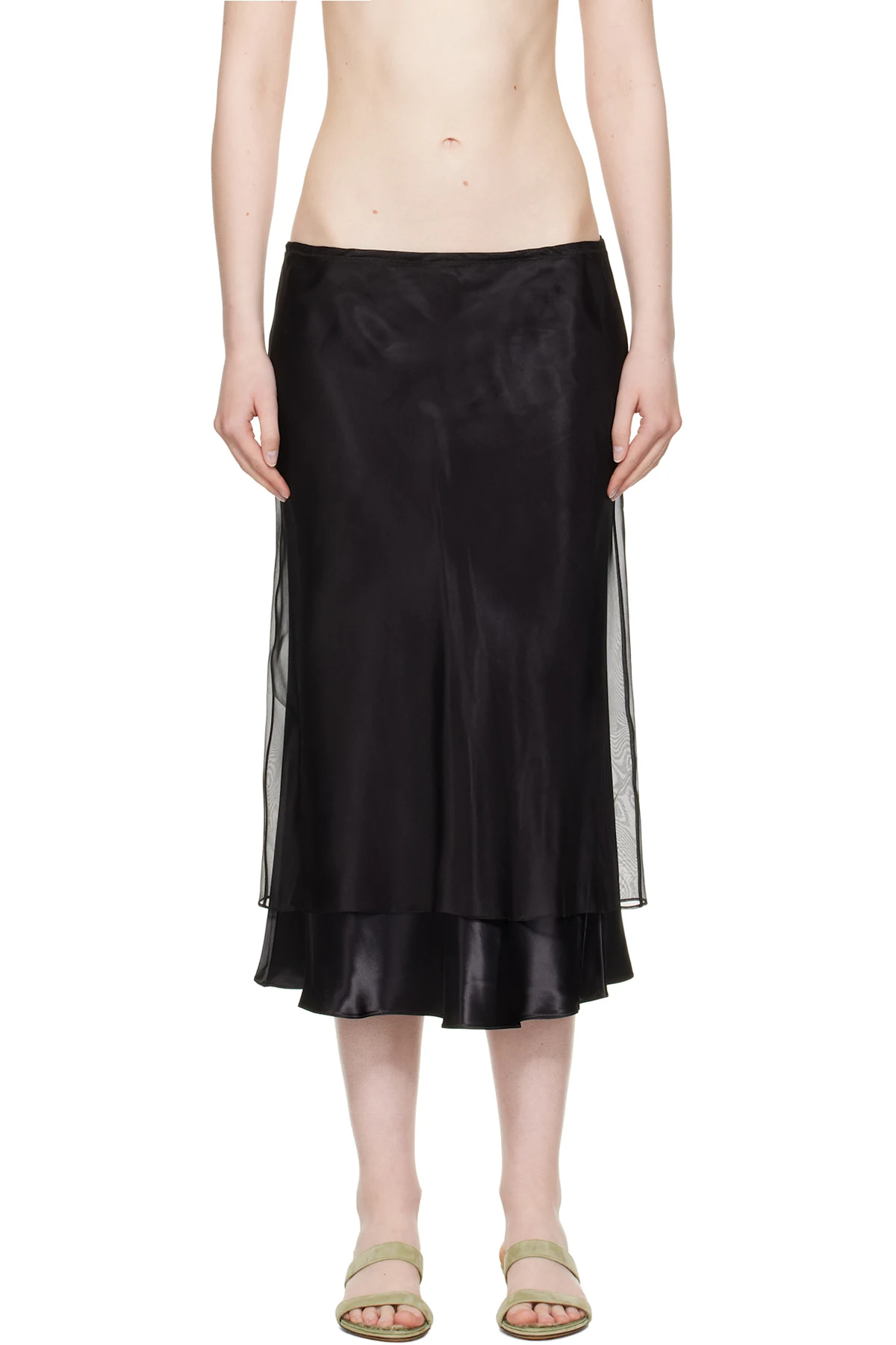 Black Monina Midi Skirt