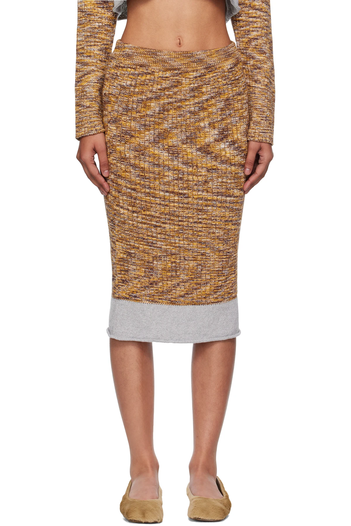 Multicolor Waste Midi Skirt