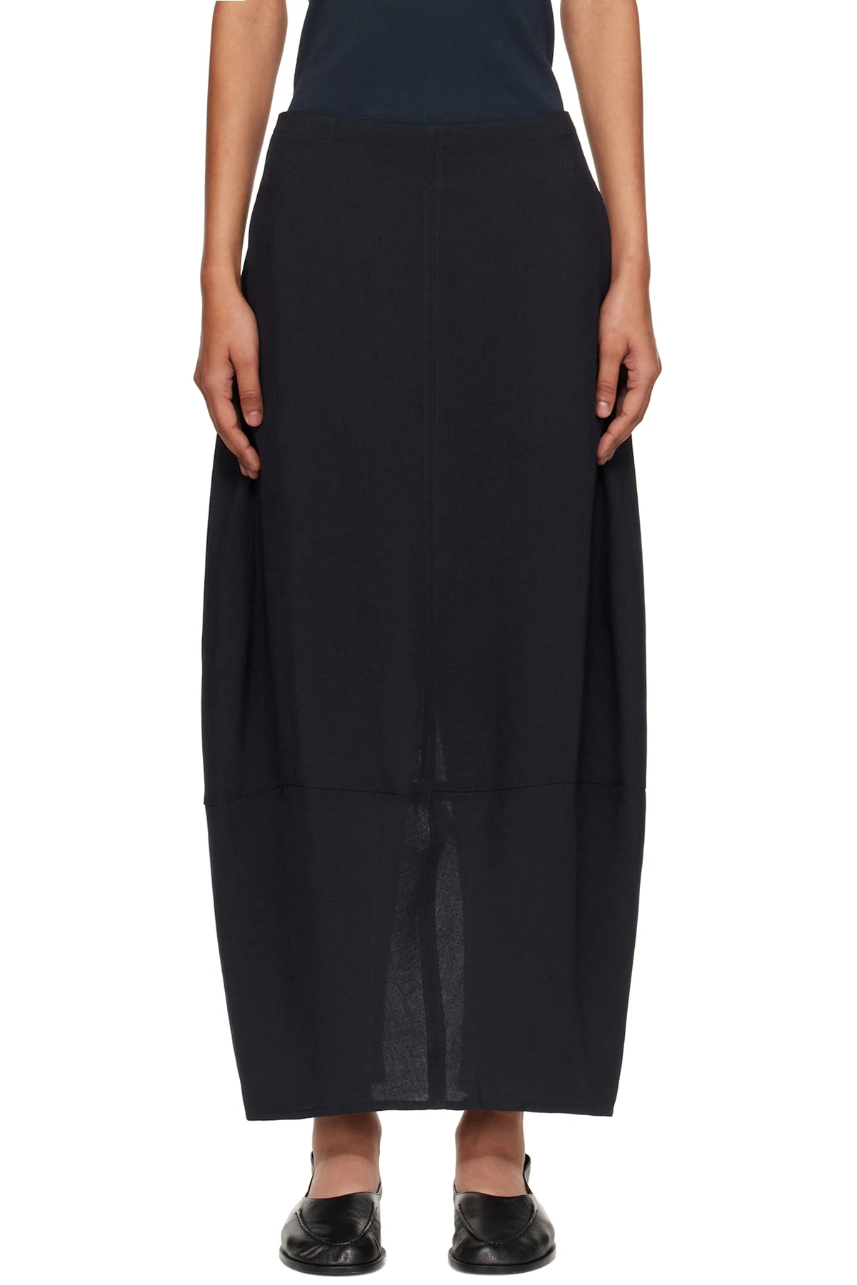 Navy Beni Midi Skirt