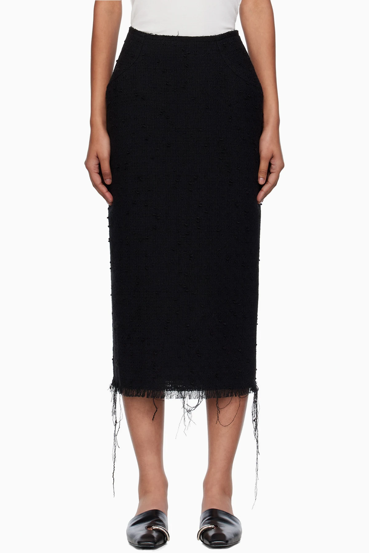 Black Thalia Midi Skirt