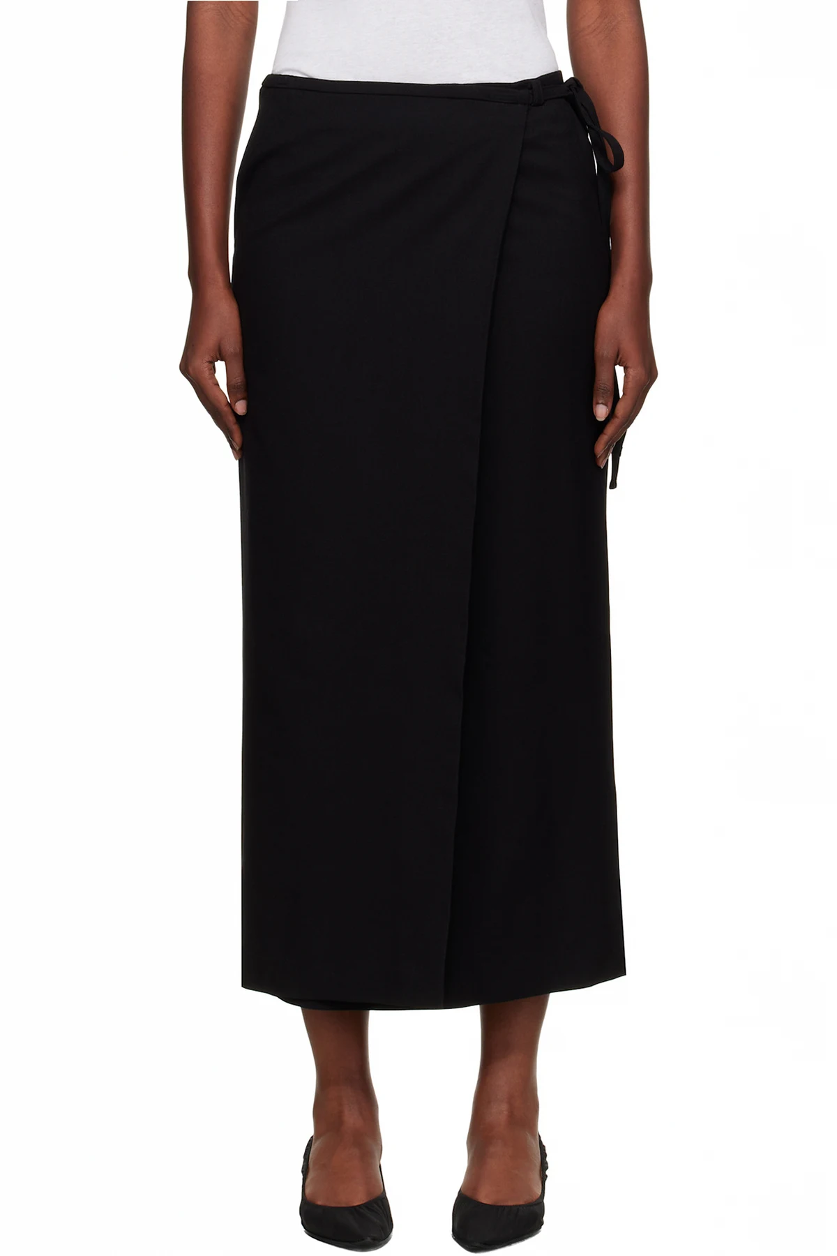 Black Wrap Maxi Skirt