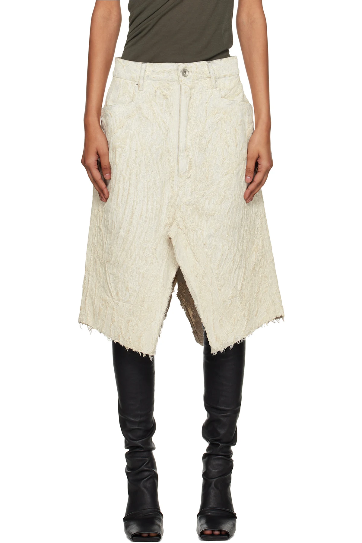 Off-White Concordians Slivered Denim Midi Skirt