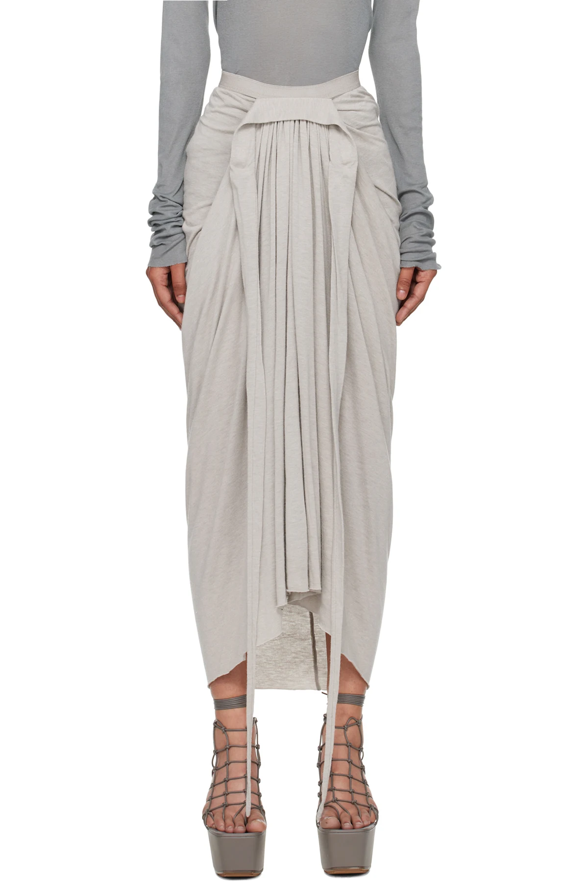Off-White Concordians Knee Draped Midi Skirt