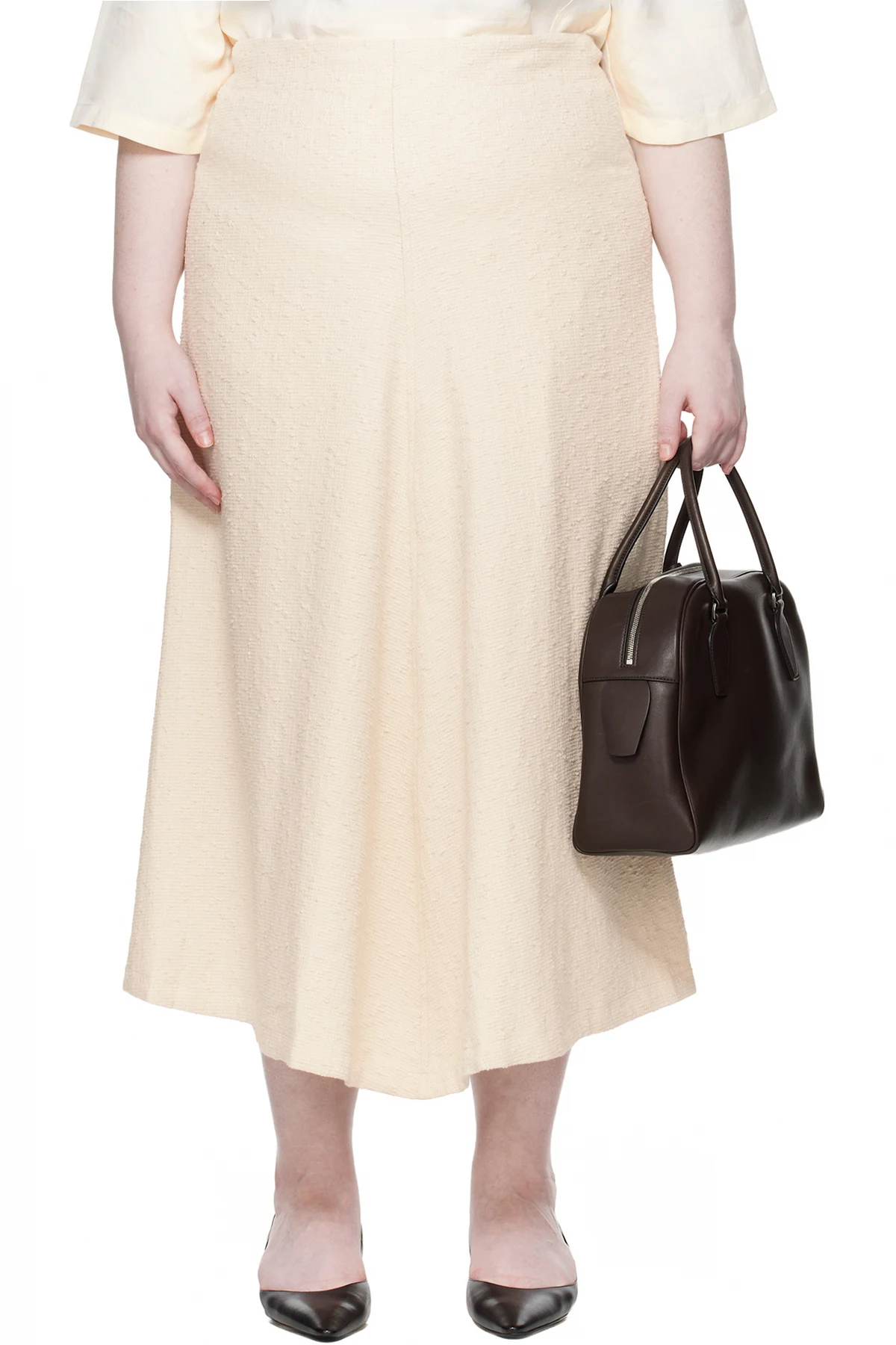 Off-White Mae Kick Front Midi Skirt