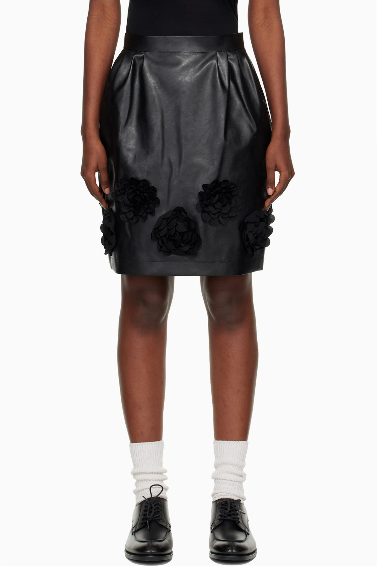 Black Flower Midi Skirt