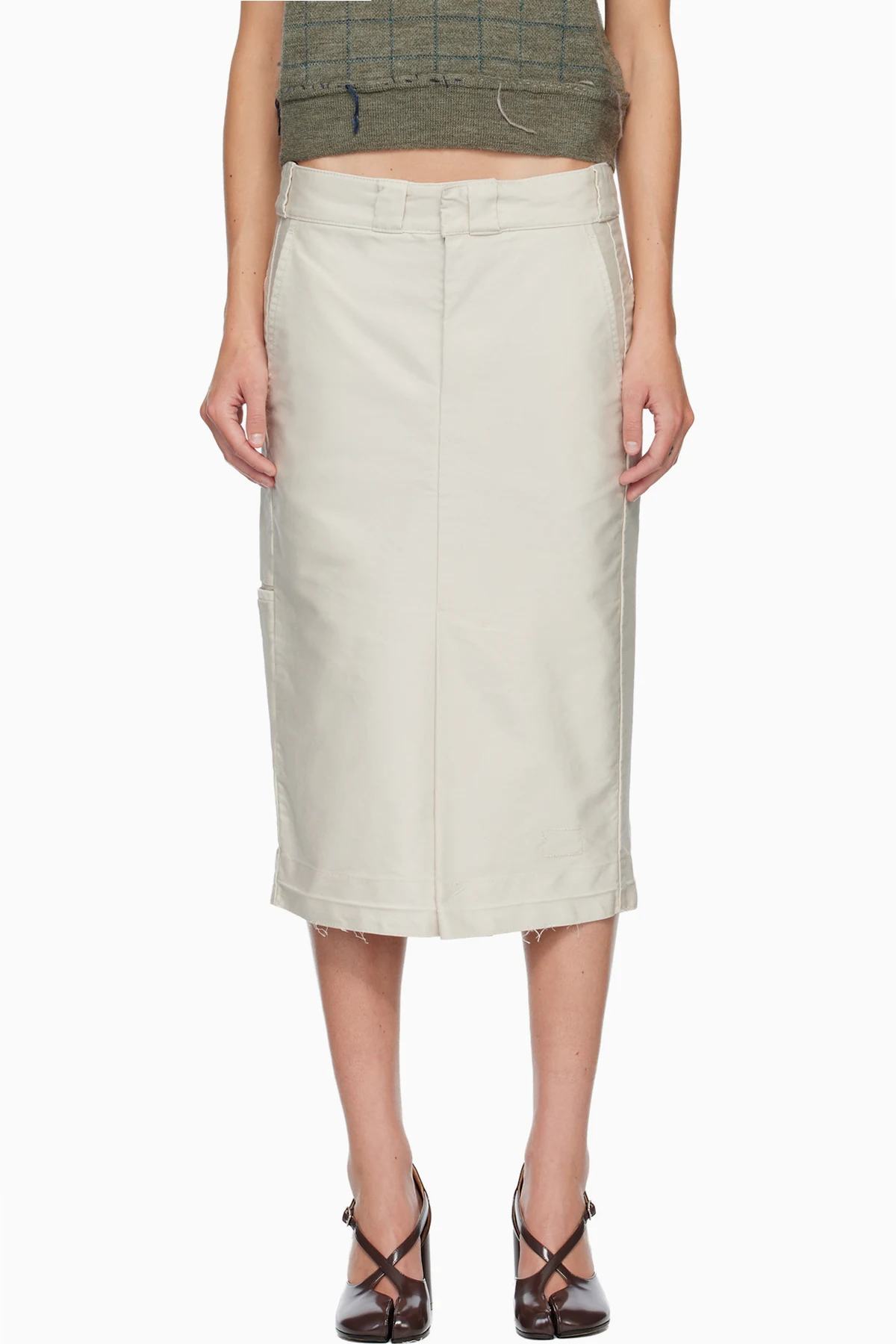 Off-White Chino Midi Skirt