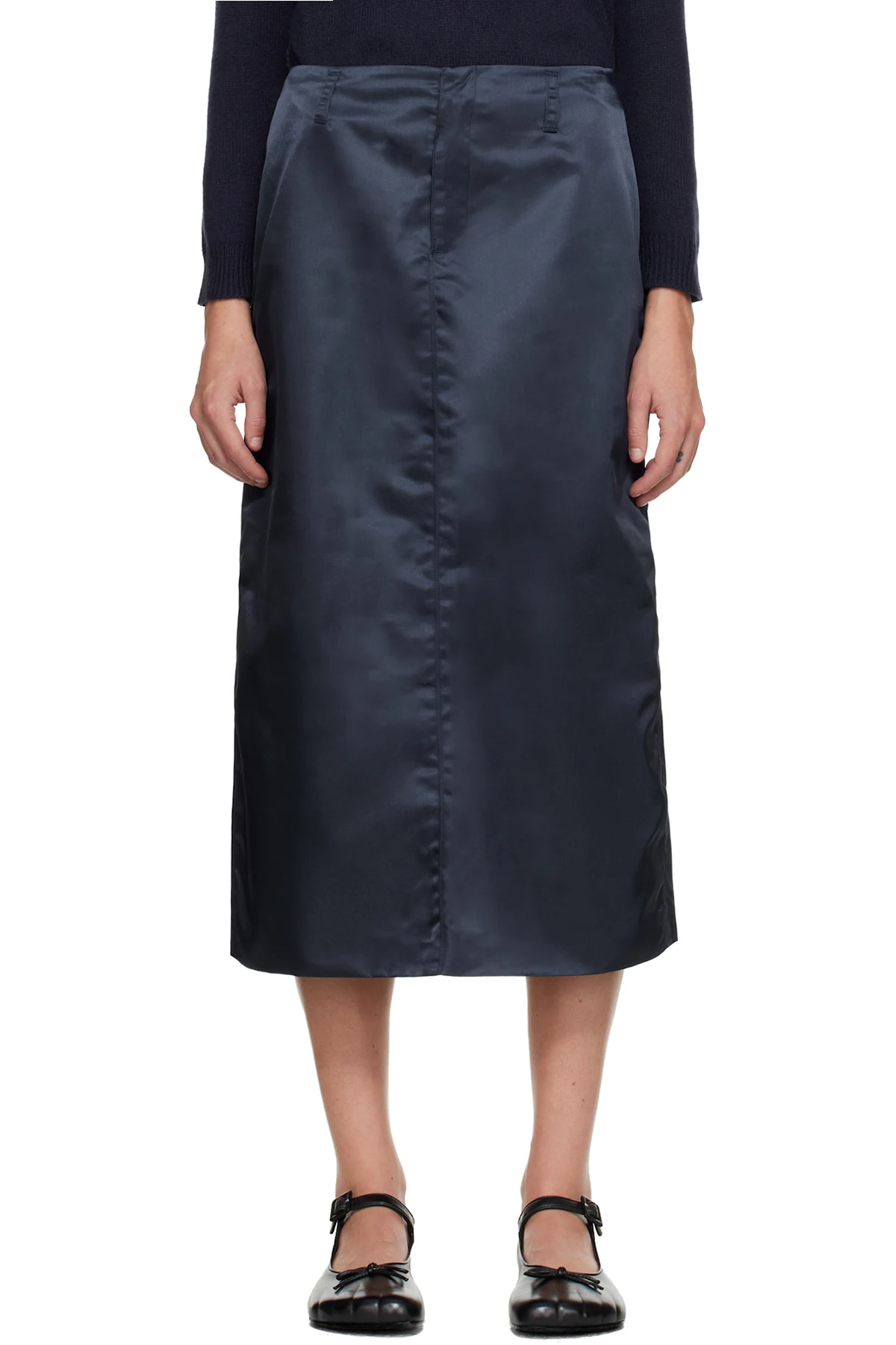 Navy Ravenna Midi Skirt