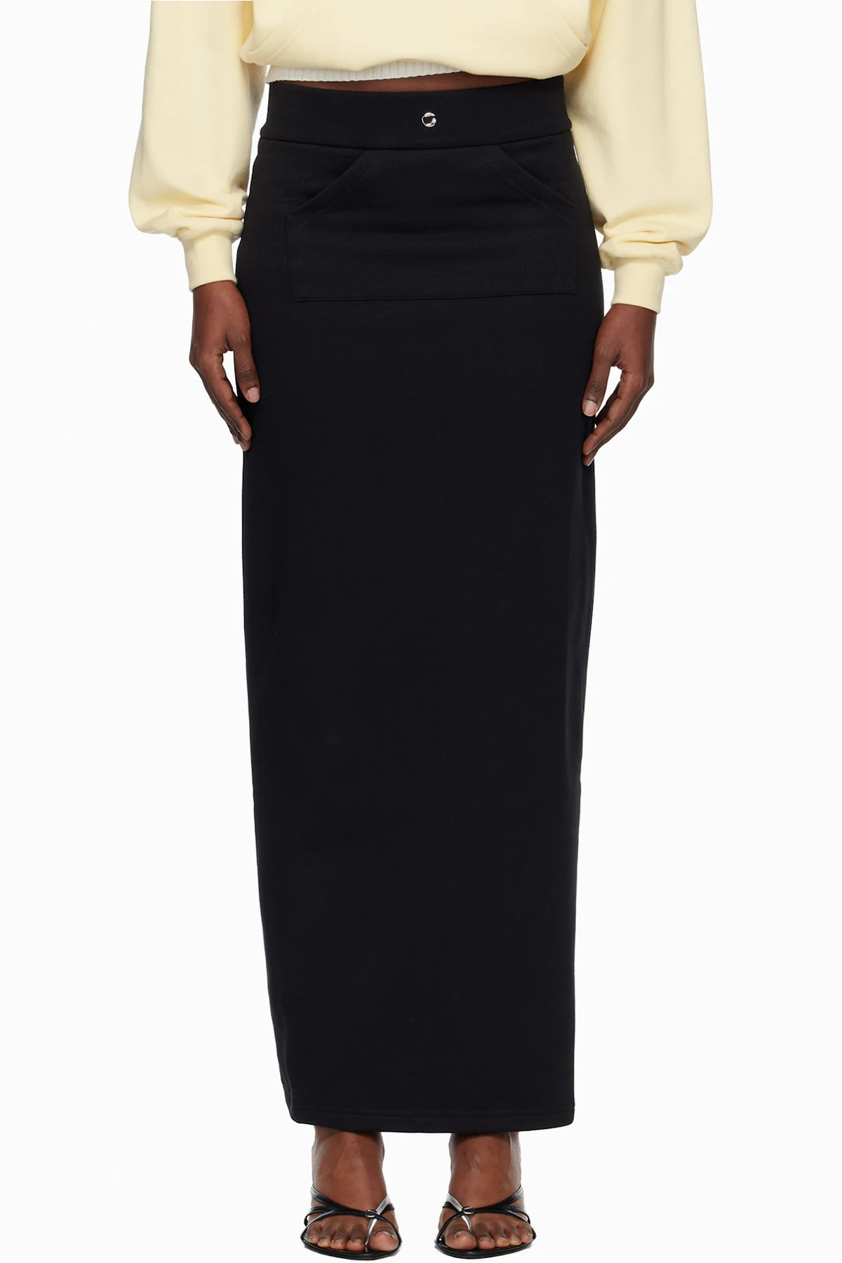 Black Jogging Midi Skirt
