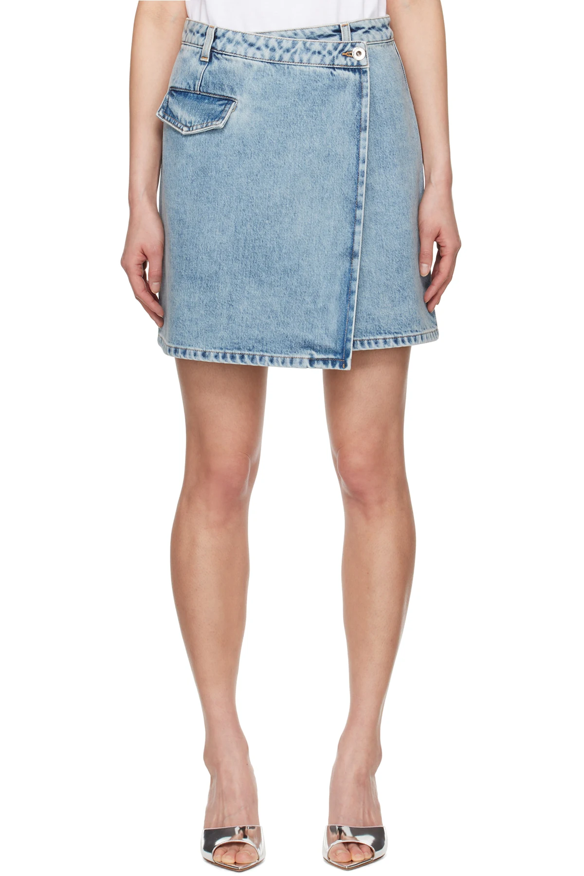 Blue Wrap Denim Miniskirt