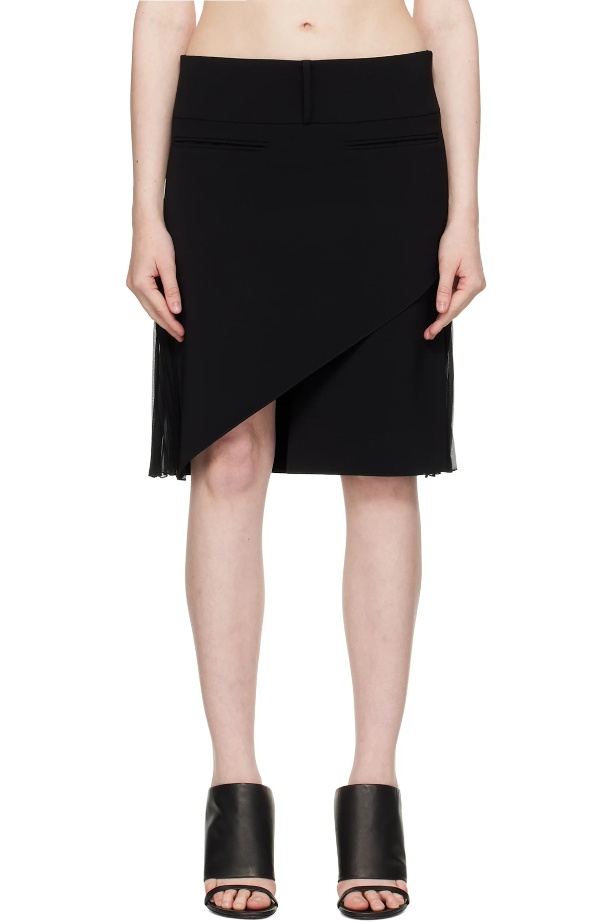 Black Infinity Pleats Miniskirt