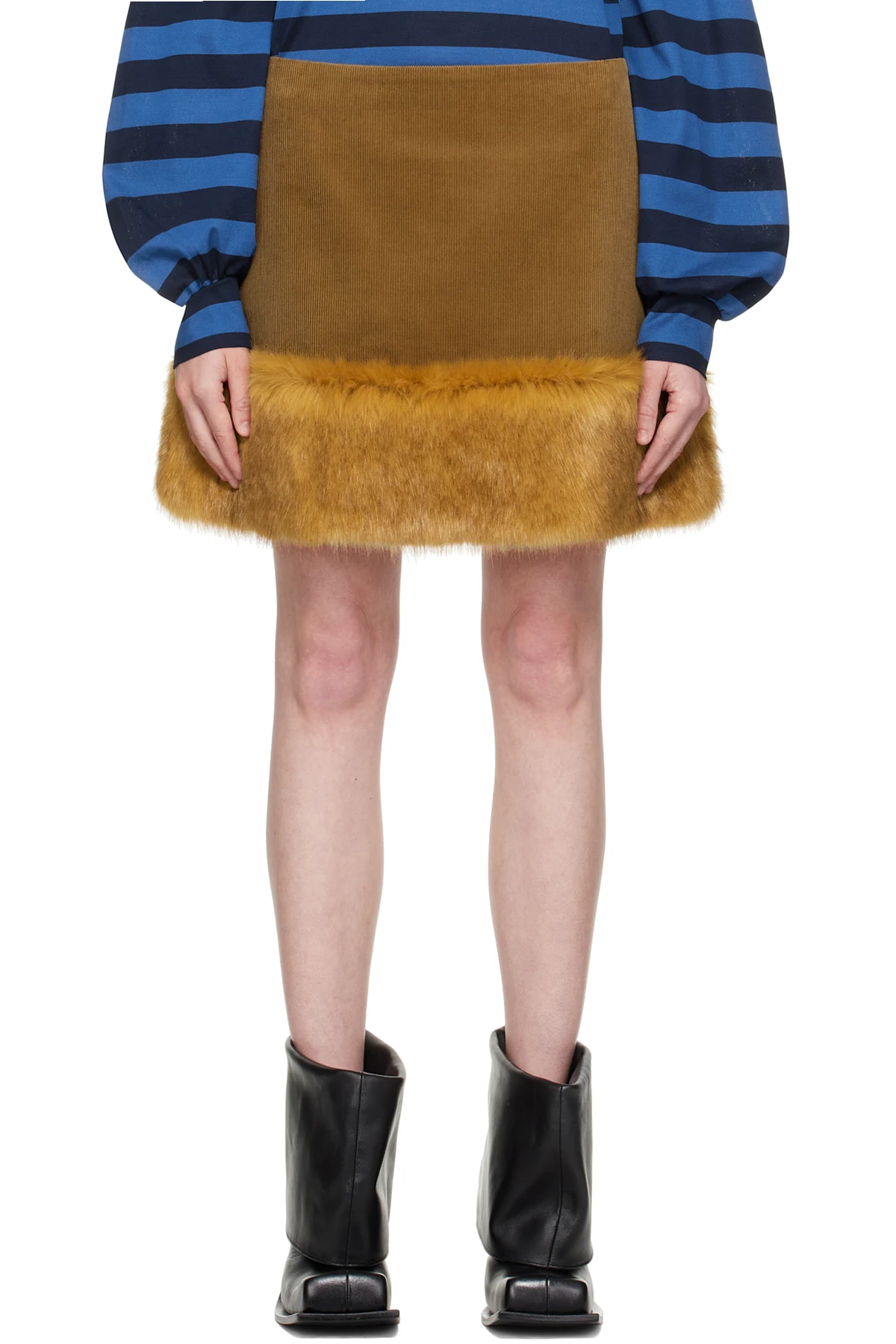 Brown & Orange Fox Miniskirt