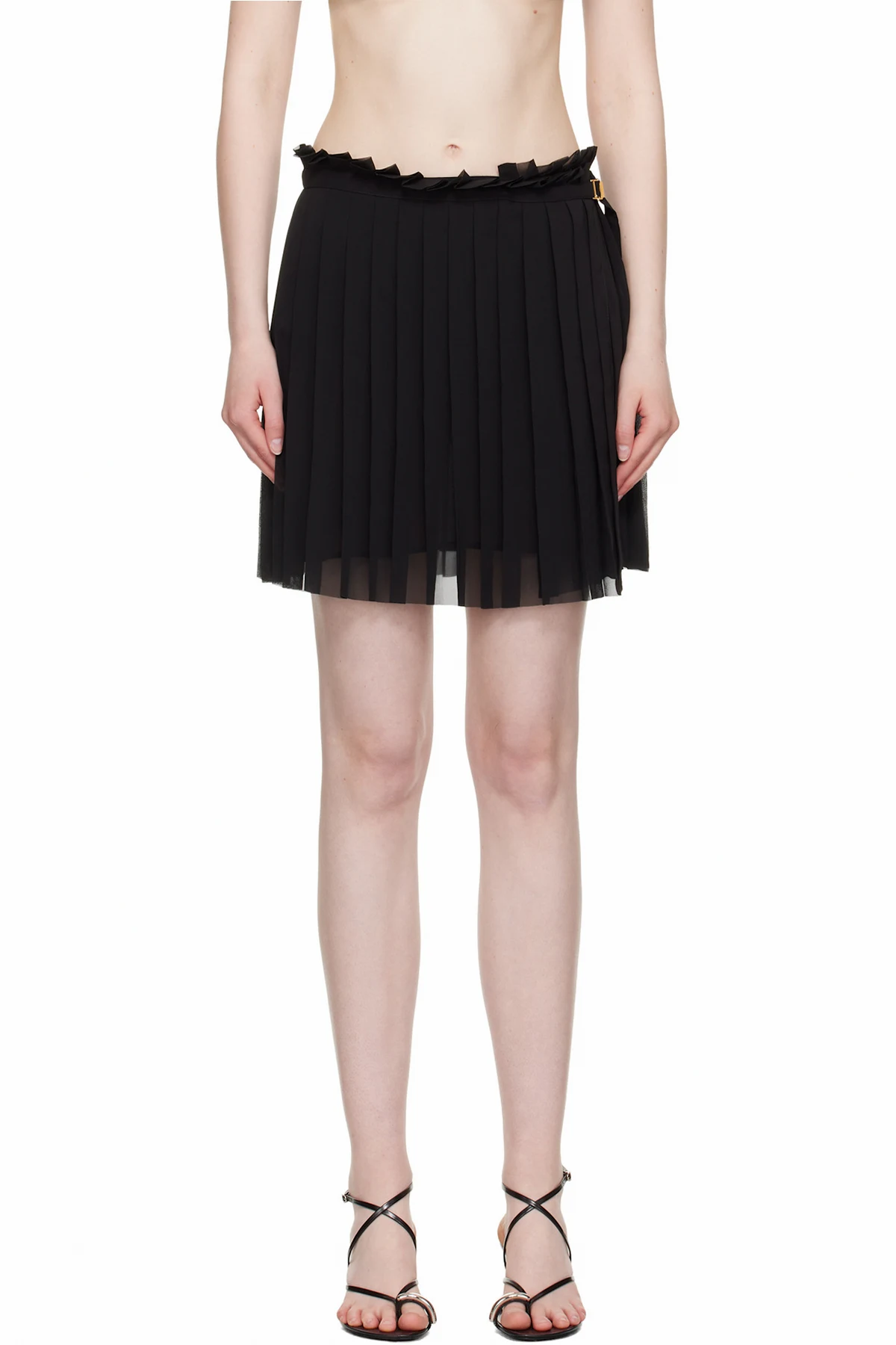 Black Pleated Miniskirt
