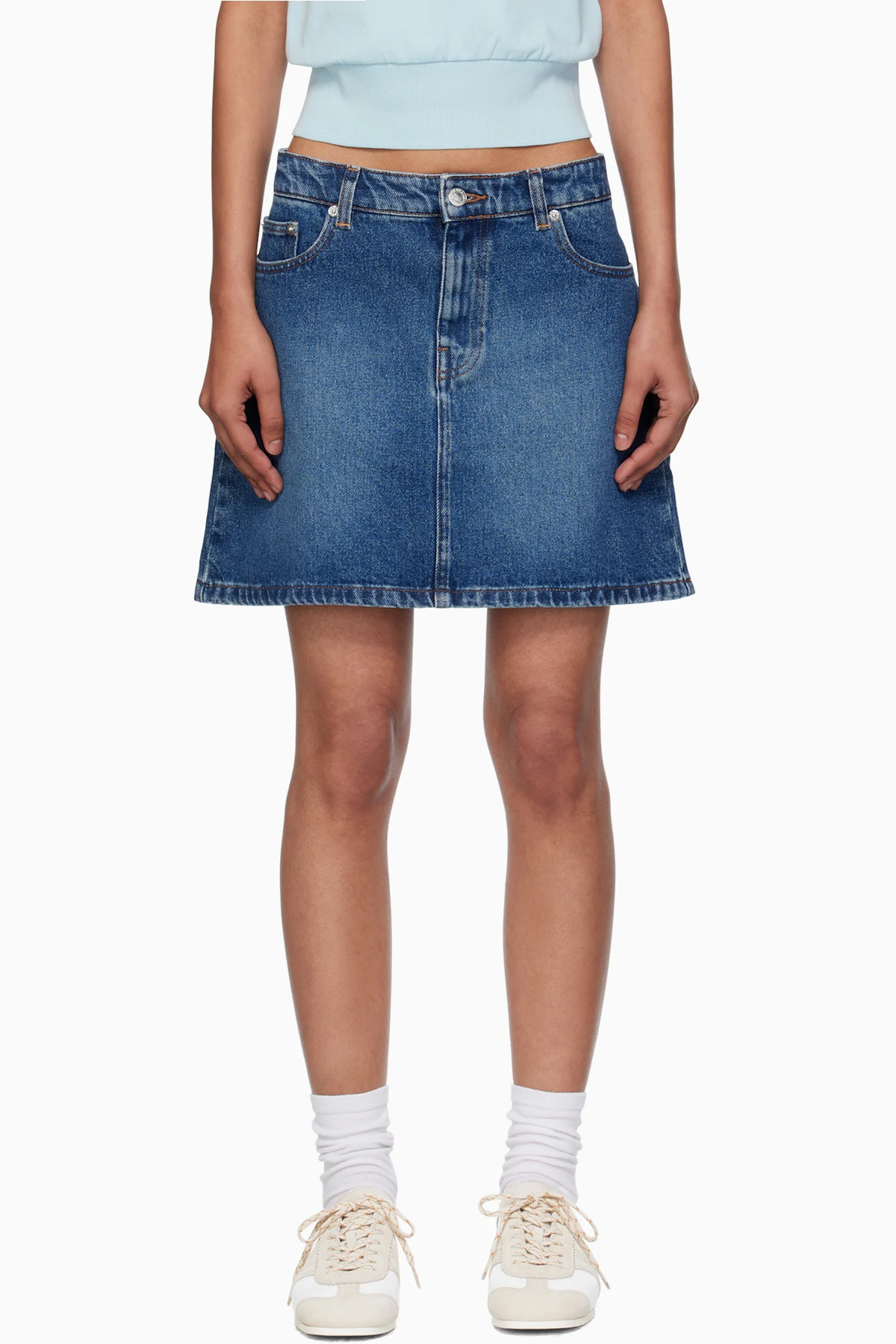 Blue Moss Denim Miniskirt