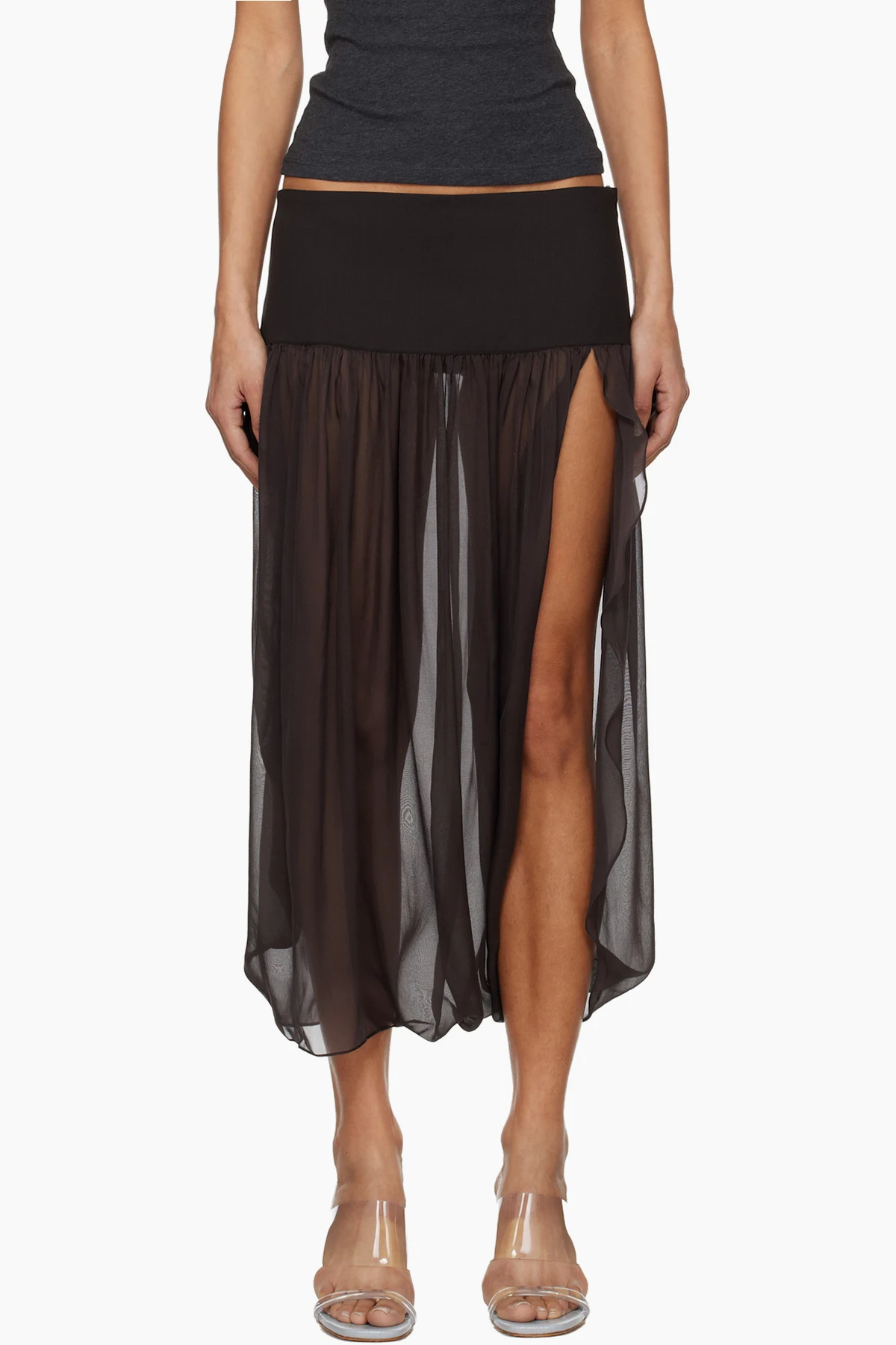 Brown Mila Midi Skirt