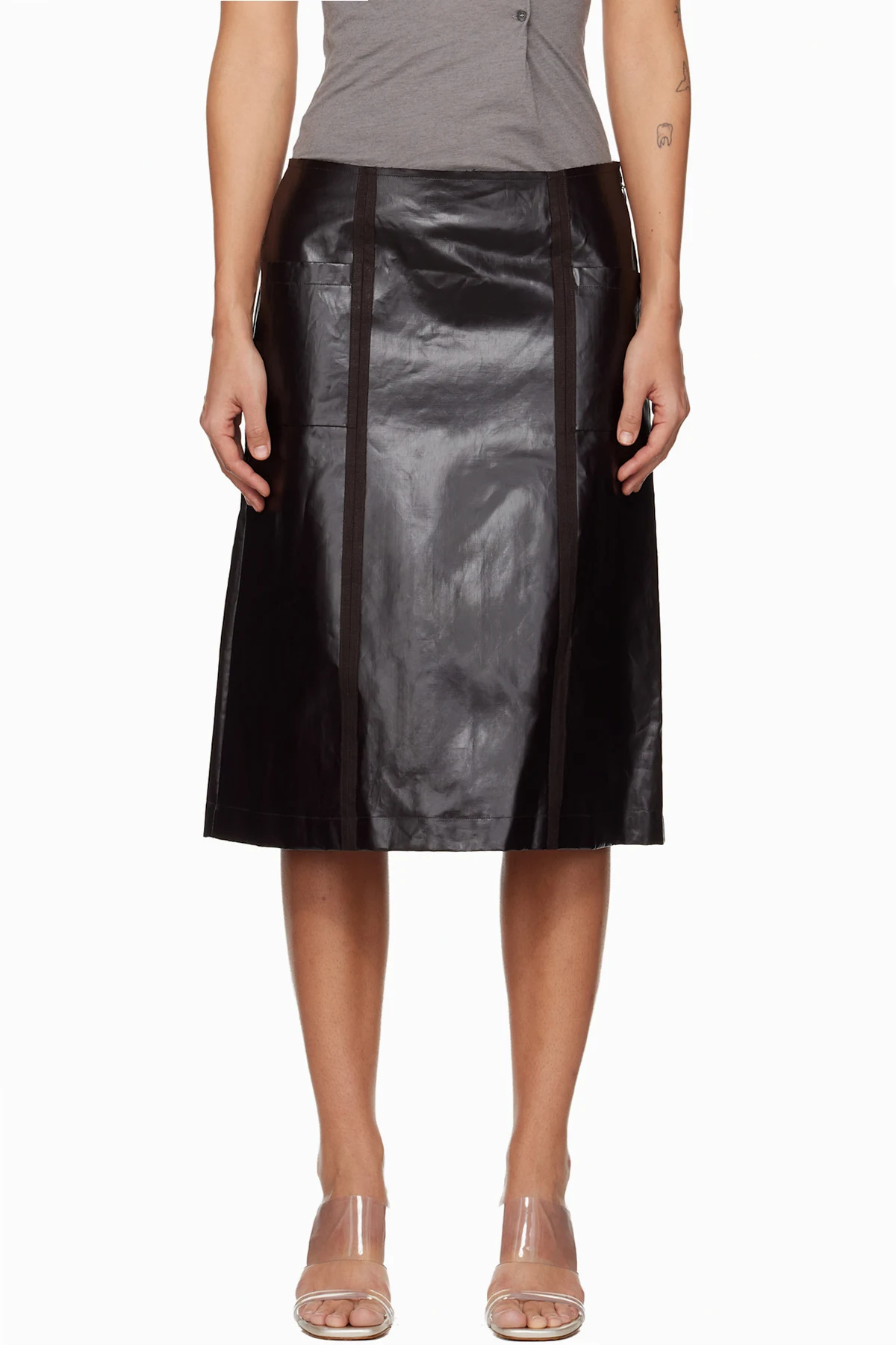 Brown Fuster Midi Skirt