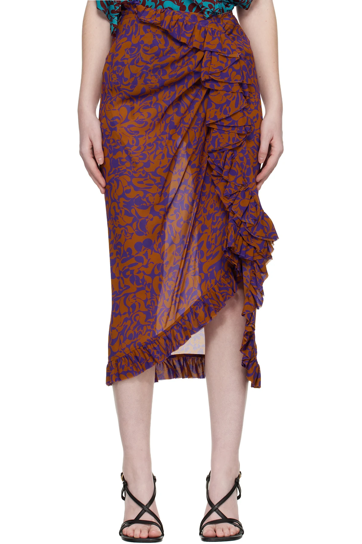 Purple & Orange Sina Midi Skirt