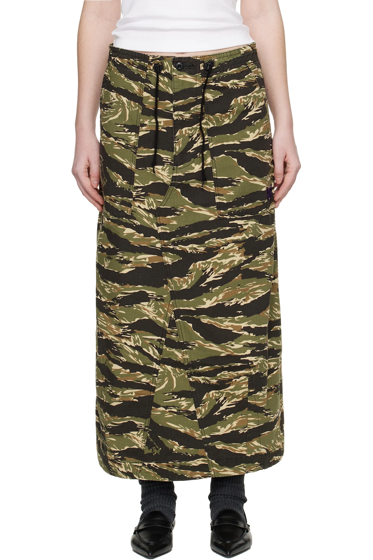 Multicolor String Fatigue Midi Skirt