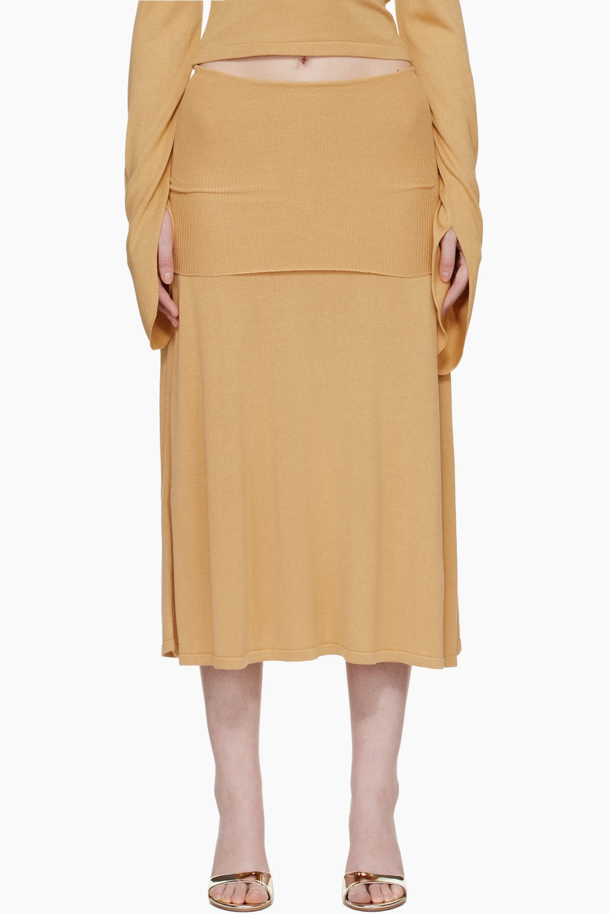 Tan Rylin Midi Skirt