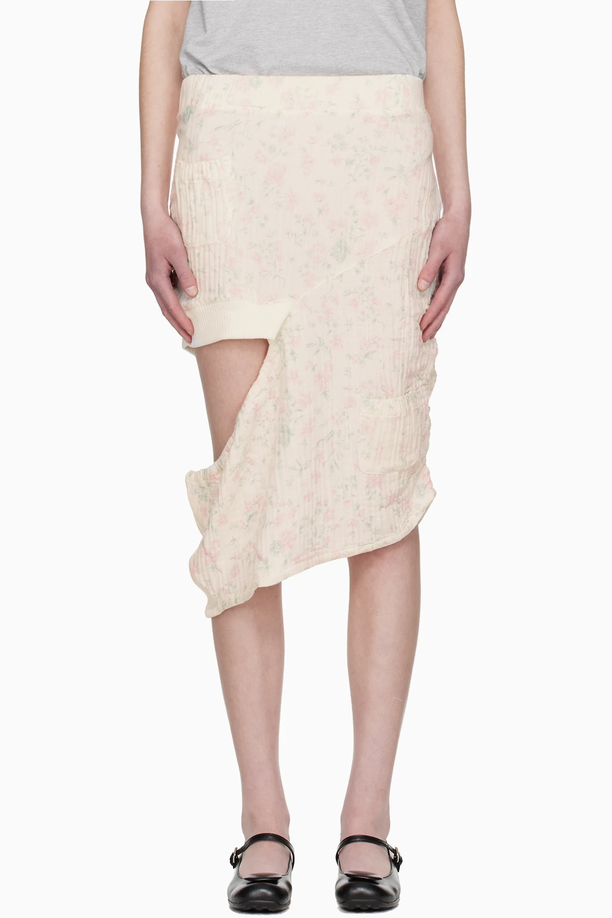 Off-White Floral Blankie Midi Skirt
