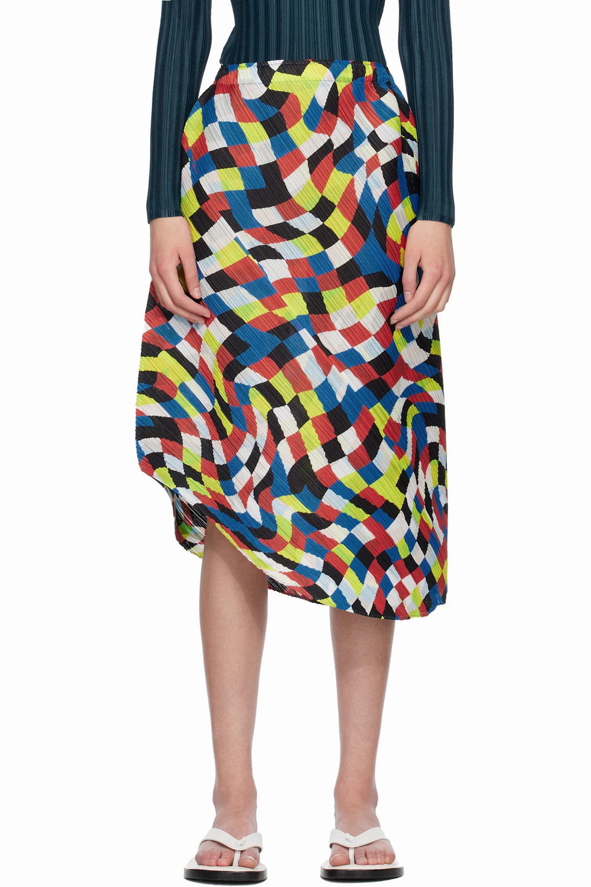Multicolor Dancing Square Midi Skirt
