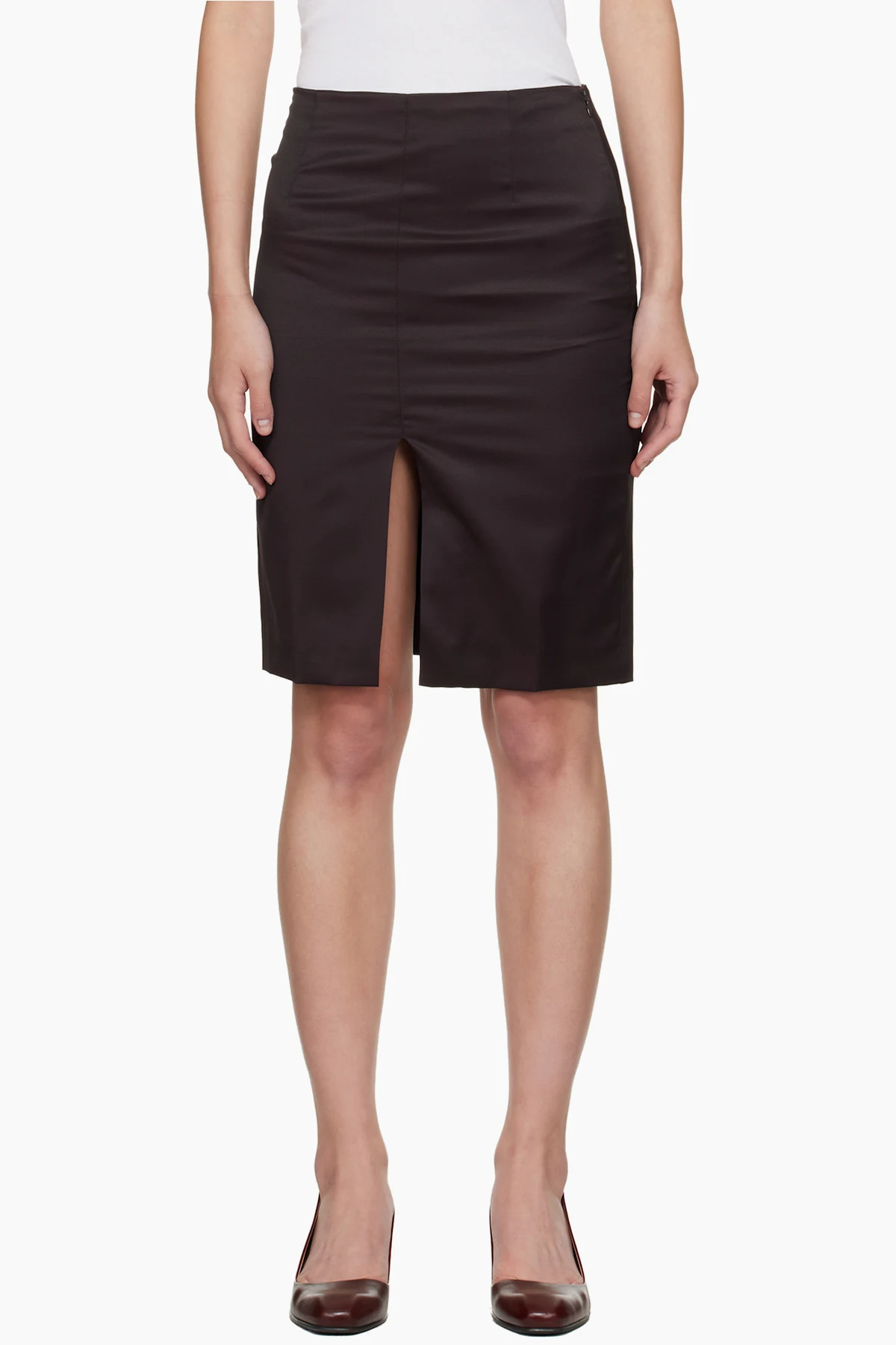 Burgundy Siren Midi Skirt