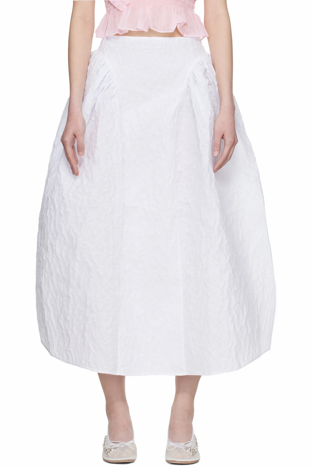 White CBfabiola Midi Skirt
