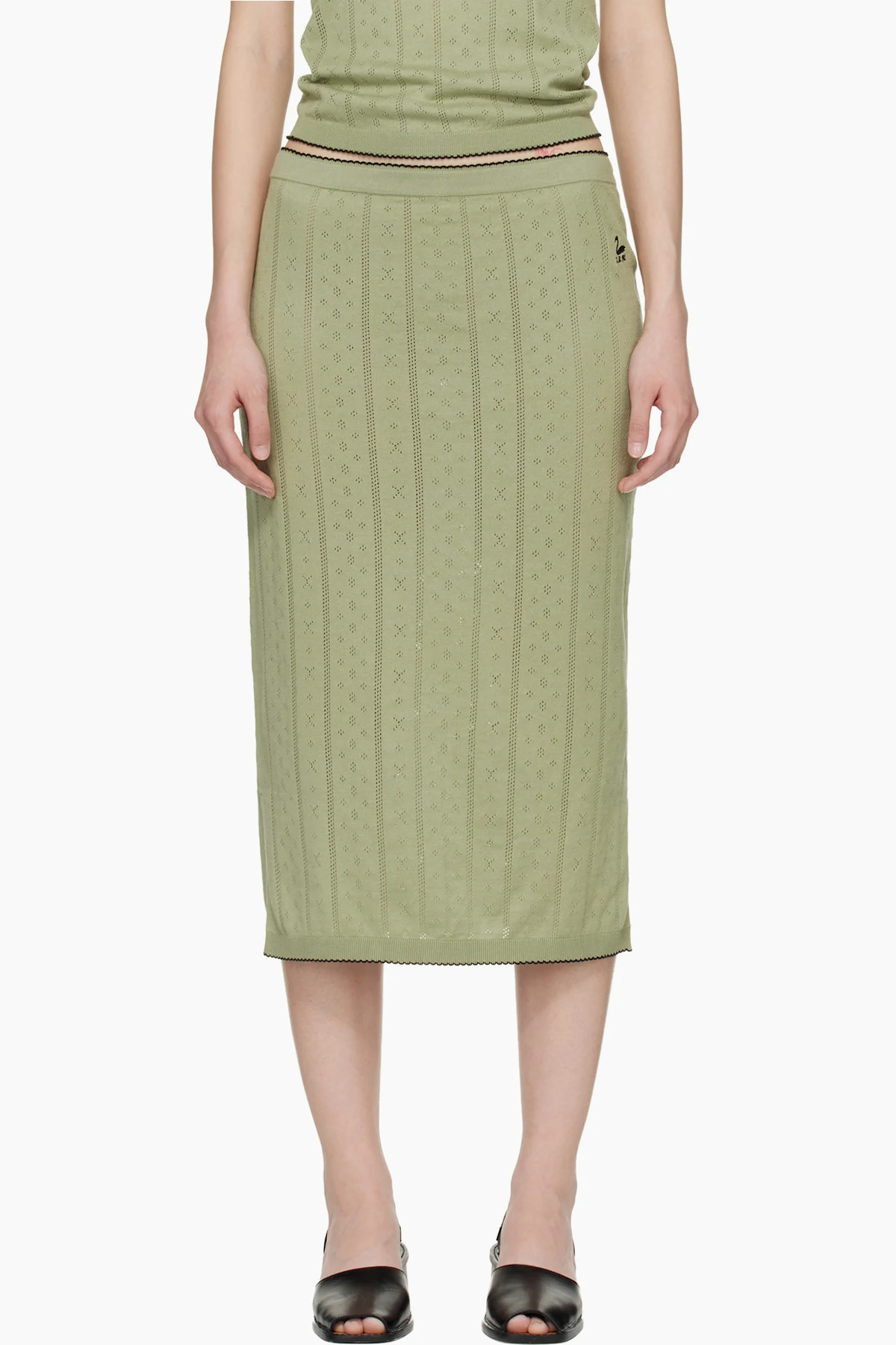 Khaki Serra Midi Skirt