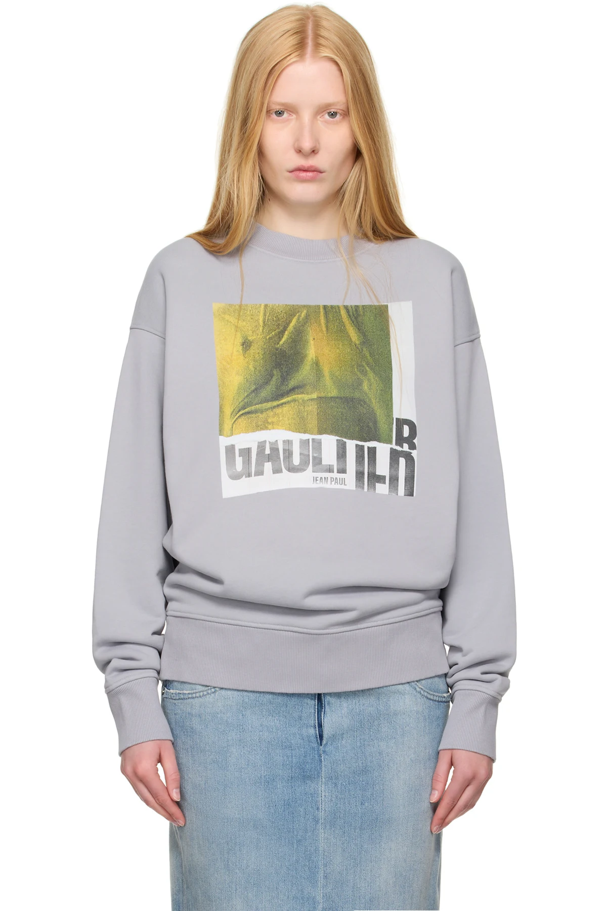 SSENSE Exclusive Gray Cotton Water Print Sweatshirt