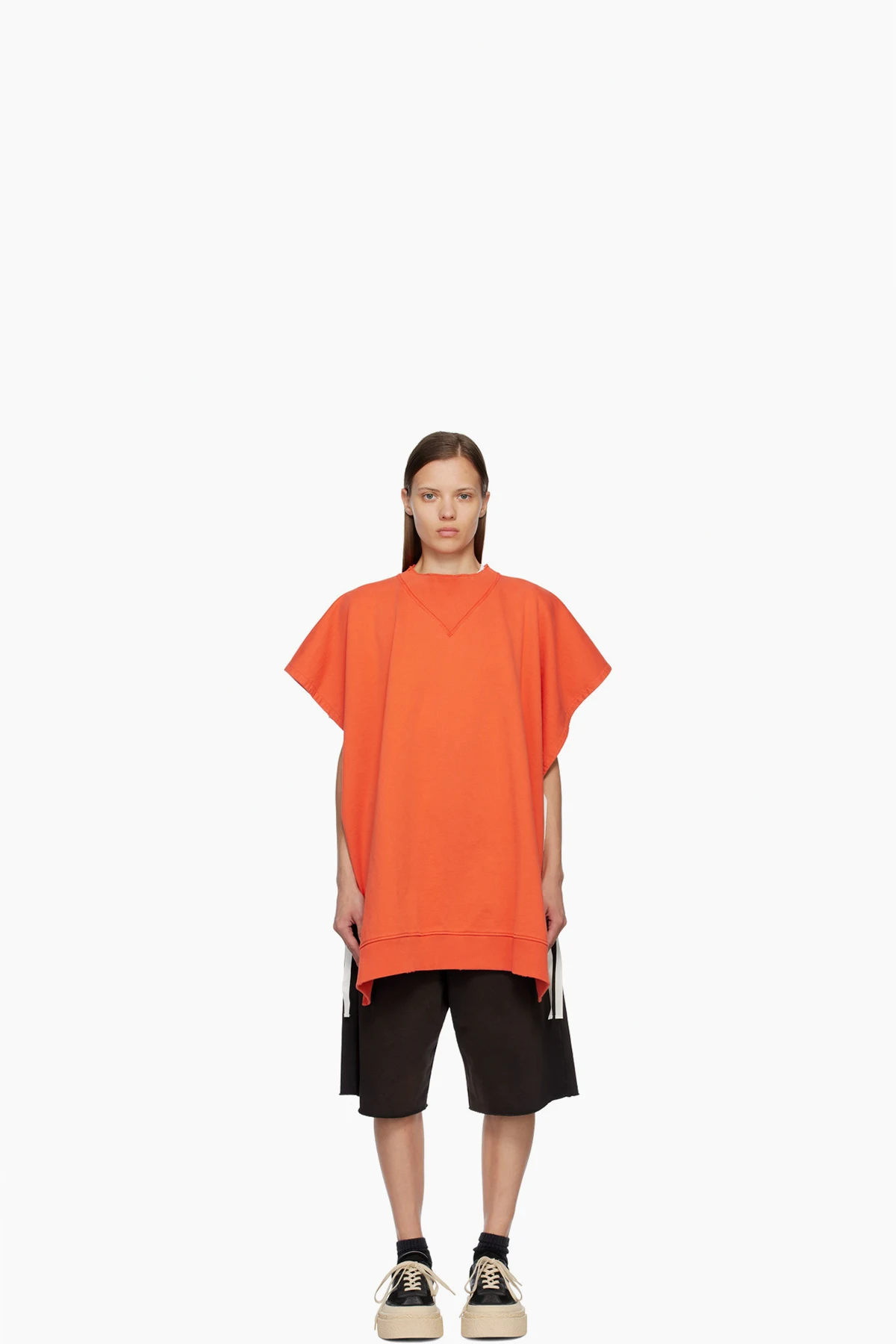 Orange Draped Sweatshirt