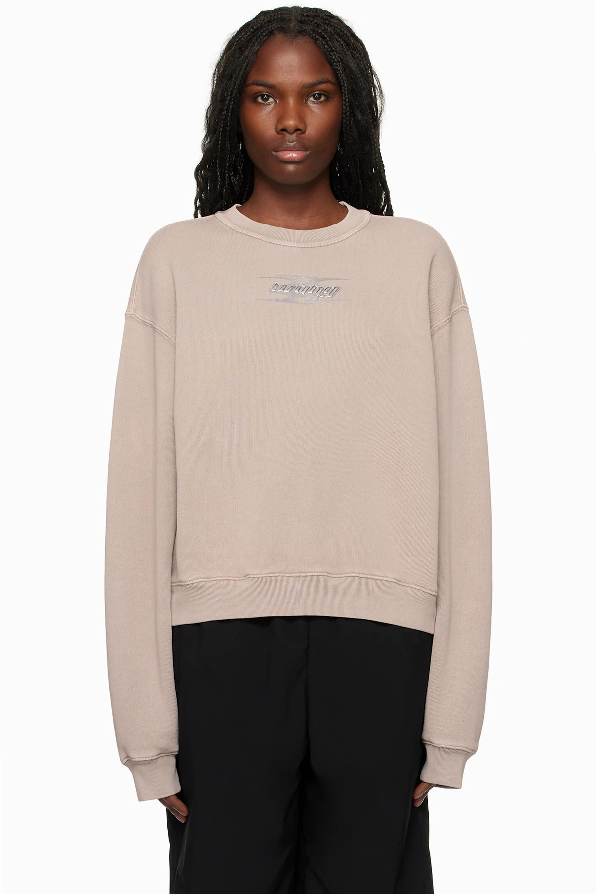 Taupe Blade Logo-Embossed Sweatshirt