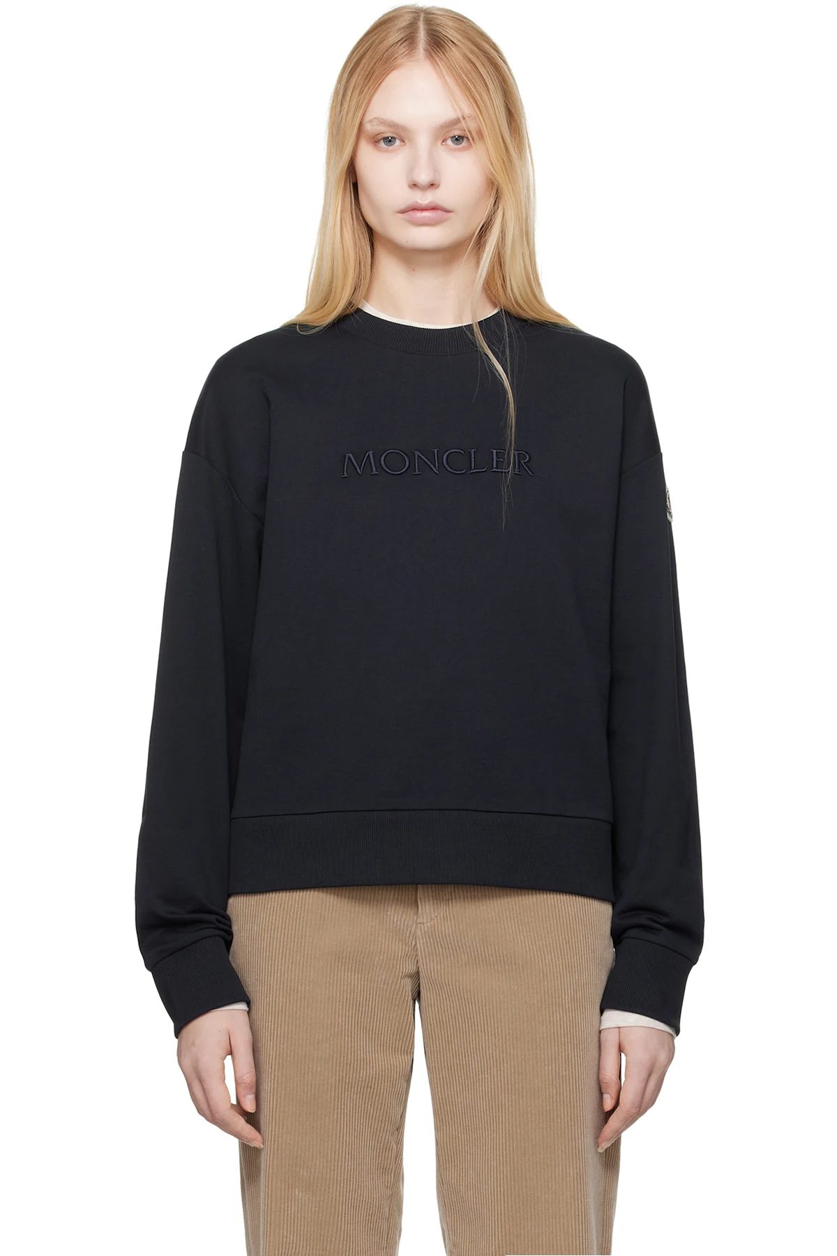 Navy Embroidered Logo Sweatshirt