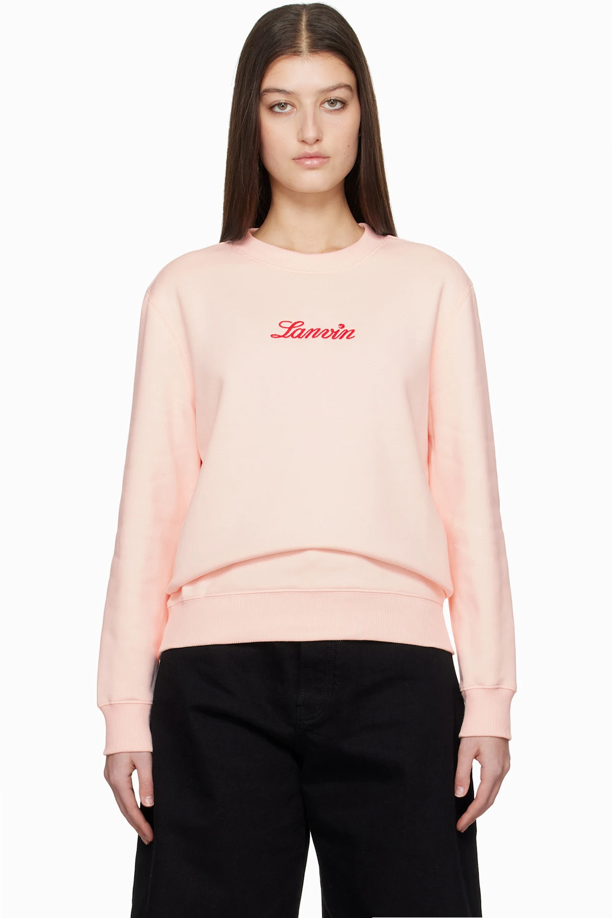 Pink 'Lanvin' Embroidered Sweatshirt